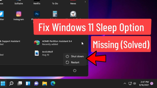 Cách bật chế độ ngủ cho máy tính Windows 11