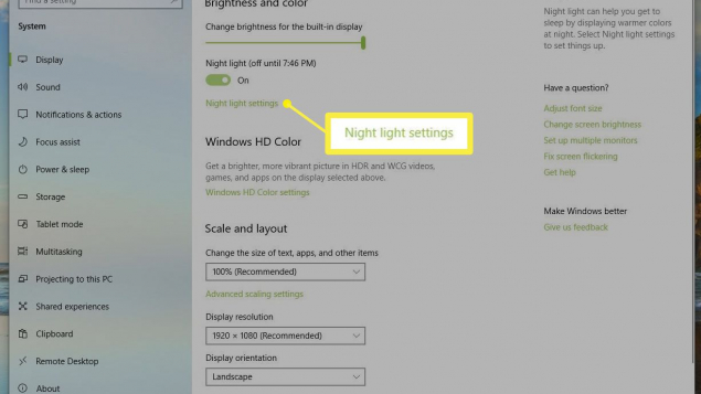 Cách bật tính năng lọc ánh sáng xanh trên Windows 10