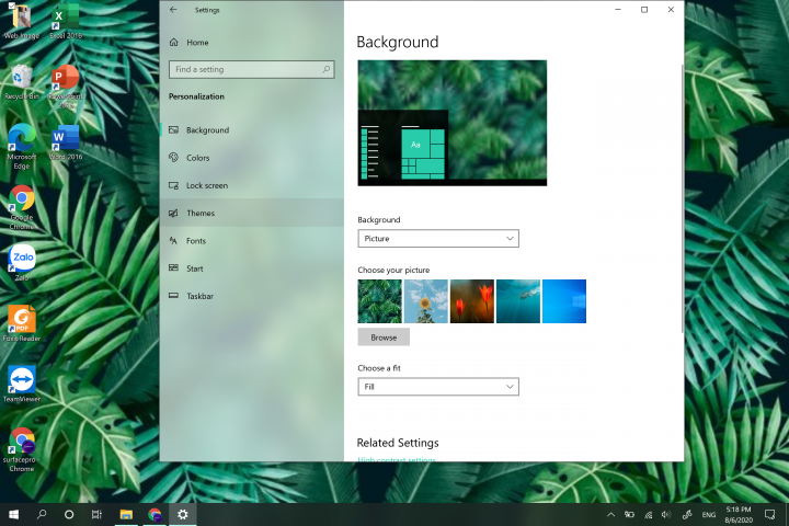 Cách thay đổi hình nền đơn giản trên Windows 10