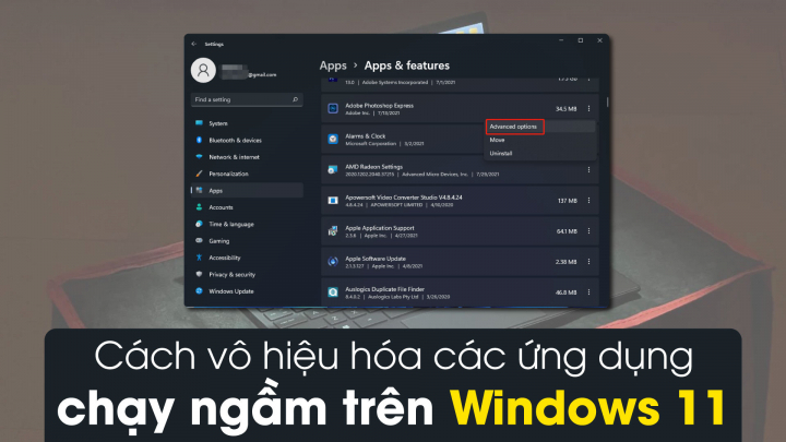 Cách vô hiệu hóa các ứng dụng chạy ngầm trên Windows 11