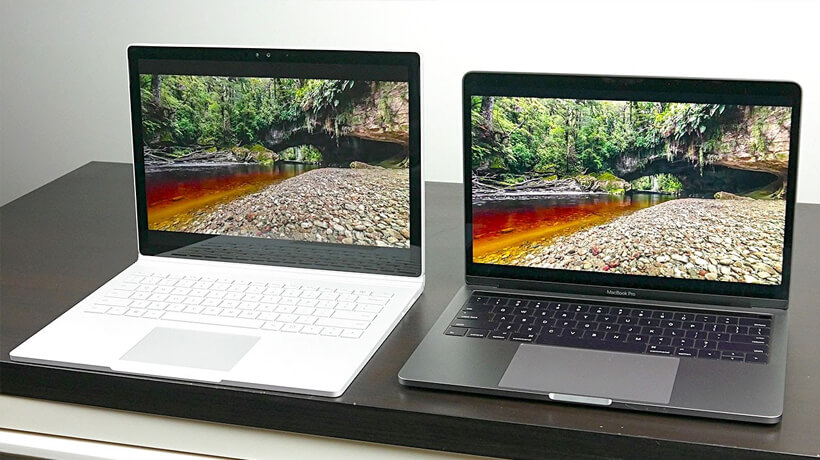 Surface Book và Macbook Pro khi đặt cạnh nhau