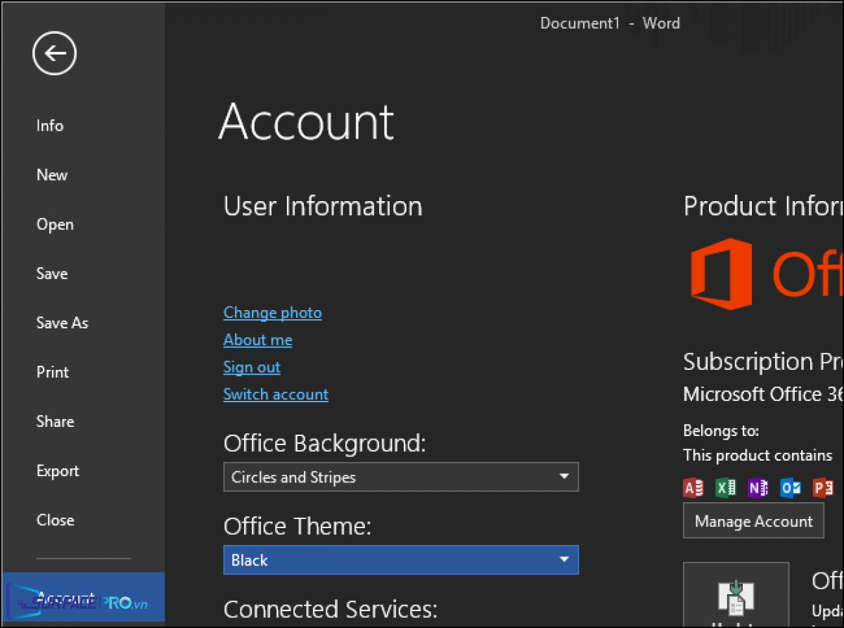 Cách bật chế độ tối cho Microsoft Office 